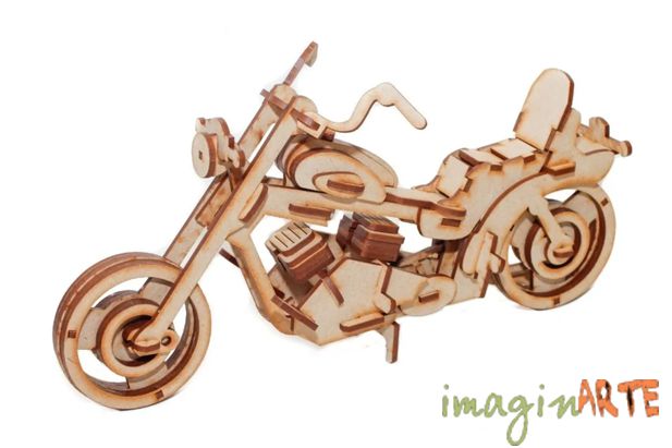 Imaginarte Maqueta Corte Laser - Moto Harley Davidson Avanzado 28cm