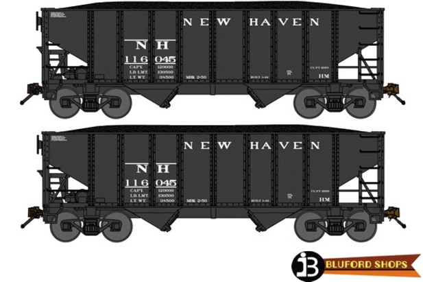 Bluford Shops 8-panel 2-bay Open Hopper New Haven - 2-Pack (Escala N)