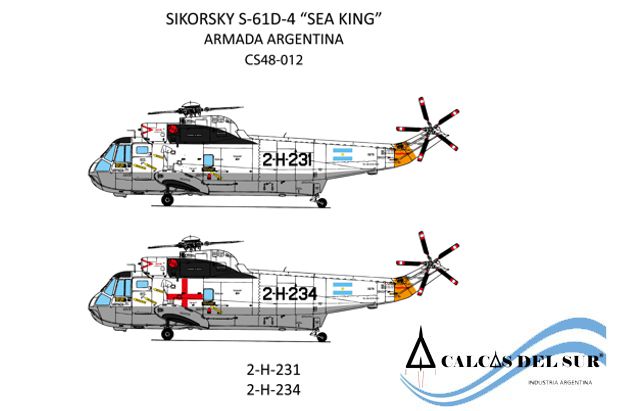 Set de Calcas 1:48 paraSikorsky S-61D-4 Armada Argentina
