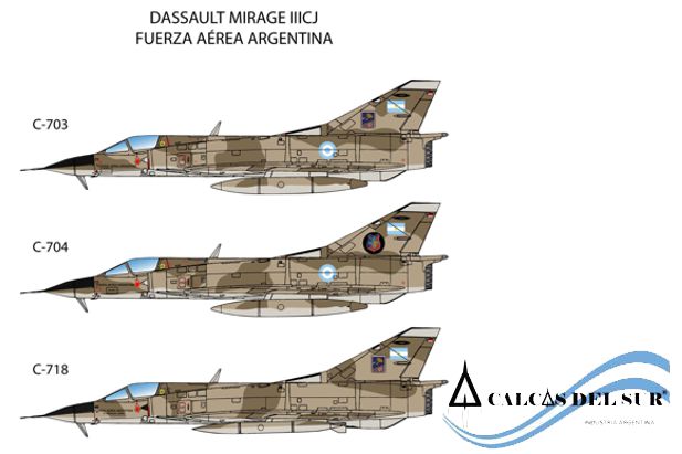 Set de Calcas 1:72 Mirage IIICJ en FAA