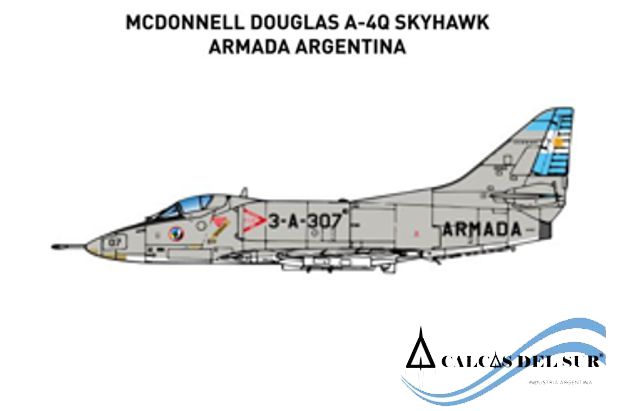Set de Calcas 1:72 McDonnell Douglas A-4Q Skyhawk - Armada Argentina