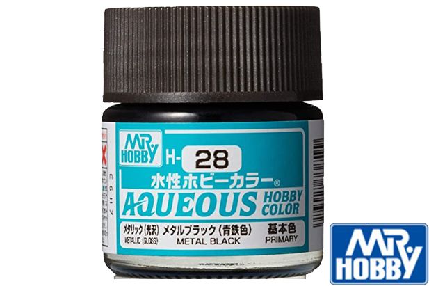 Mr. Hobby H28 Aqueous Metalic Gloss Black 10ml