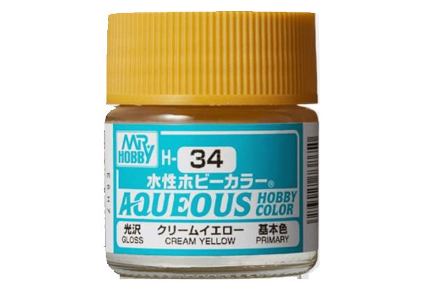 Mr. Hobby H34 Aqueous Gloss Cream Yellow 10m