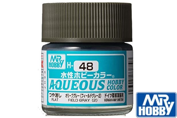 Mr. Hobby H48 Aqueous Flat Field Gray (2) 10ml