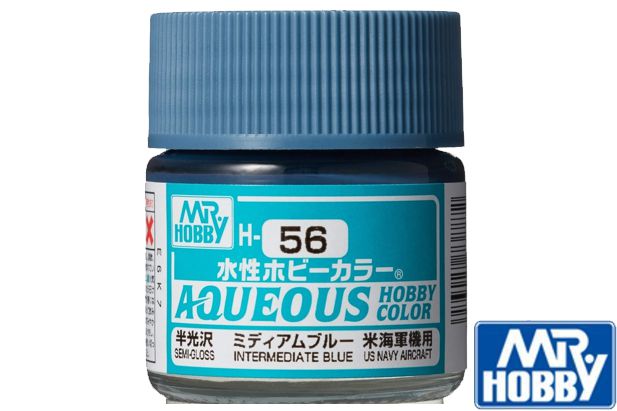 Mr. Hobby H56 Aqueous Semi Gloss Intermediate Blue 10ml