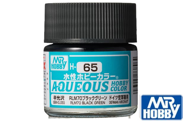Mr. Hobby H65 Aqueous Semi Gloss RLM70 Black Green 10ml