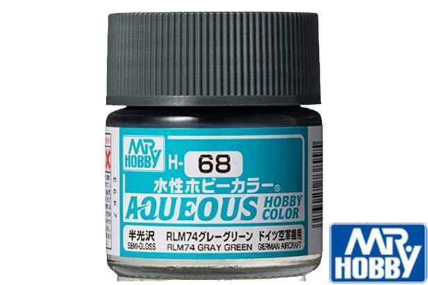 Mr. Hobby H68 Aqueous Semi Gloss RLM74 Gray Green 10ml