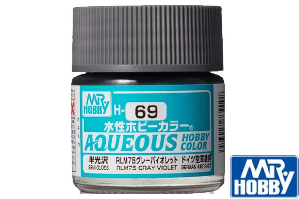 Mr. Hobby H69 Aqueous Semi Gloss RLM75 Gray Violet 10ml