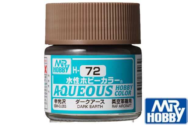 Mr. Hobby H72 Aqueous Semi Gloss Dark Earth 10ml
