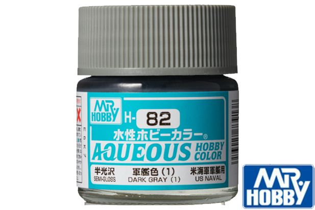 Mr. Hobby H82 Aqueous Semi Gloss Dark Gray (1) 10ml