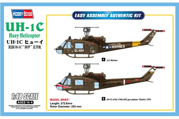 Hobby Boss 1:48 85803 Bell UH-1C Huey Helicopter