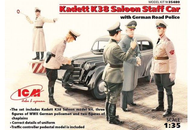 ICM 1:35 35480 Kadett K38 Saloon Staff Car with German Road Police