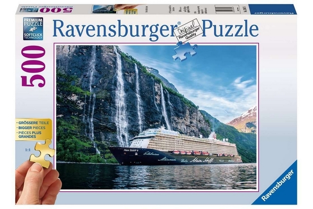 Ravensburger Puzzle 500 XXL Piezas -Barco en Fiordo - 61 x 46 cm