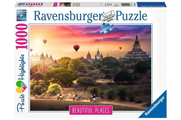 Ravensburger Puzzle 1000 Piezas Globos Aerostaticos en Myanmar - 70 x 50 cm