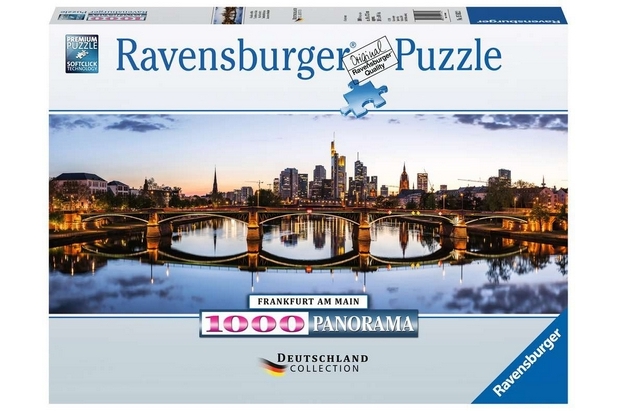 Ravensburger Puzzle 1000 Piezas Panorama Amanecer en Frankfurt - 98 x 37,5 cm