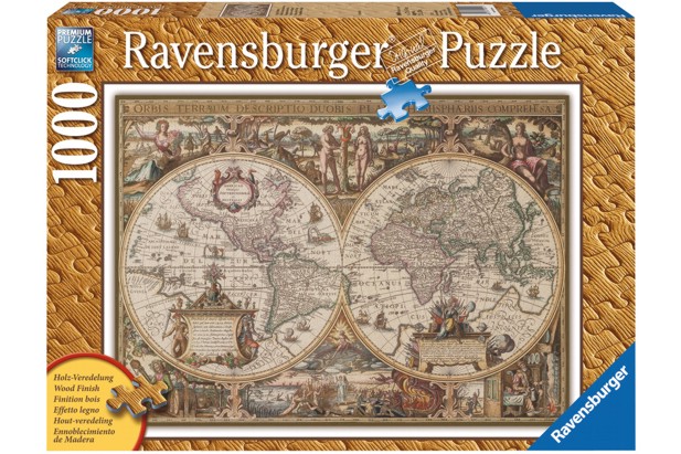 Ravensburger Puzzle 1000 Piezas Antique World Maps (Wood Finish) - 70 x 50 cm