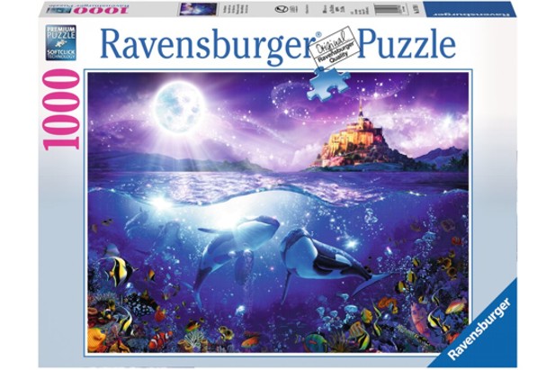 Ravensburger Puzzle 1000 Piezas Orcas a la Luz de la Luna - 70 x 50 cm
