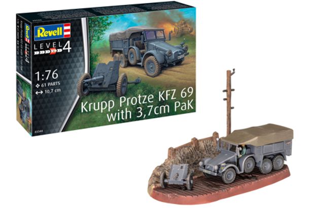 Revell 1:76 3344  Krupp Protze KFZ 69 with 3,7cm Pak