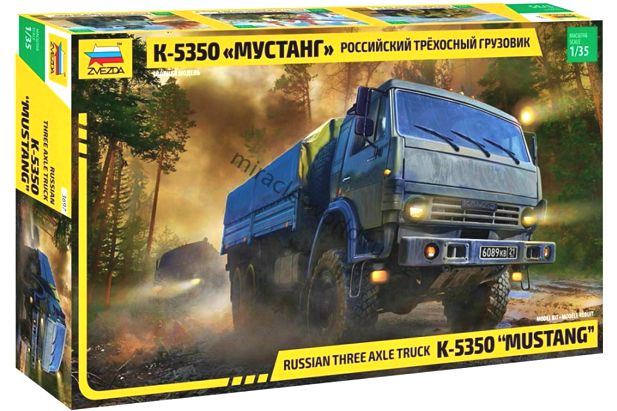 Zvezda 1:35 3697 Russian 3-Axle Truck K-5350 Mustang