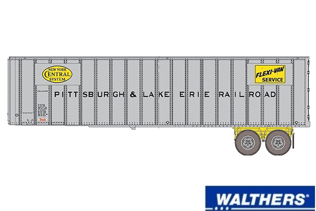 Walthers 933-1693 Flexi-Van 40ft Trailer - Kit - Pittsburgh & Lake Erie (NYC & Flexi-Van Logos)