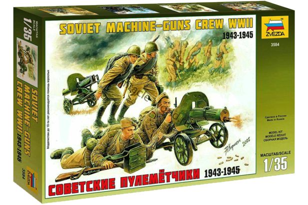 Zvezda 1:35 3584 Soviet Machineguns Crew WWII