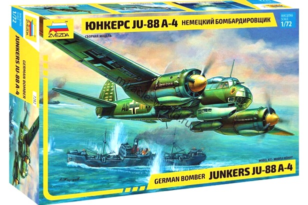 Zvezda 1:72 7282 German Bomber Junkers Ju-88 A-4